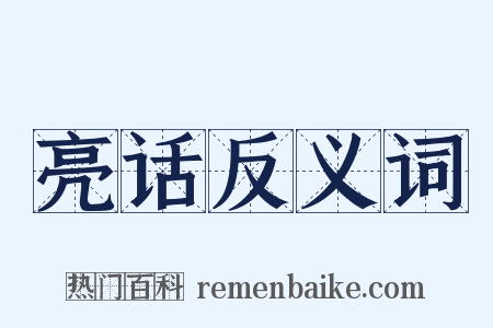 亮话反义词是什么意思的图片